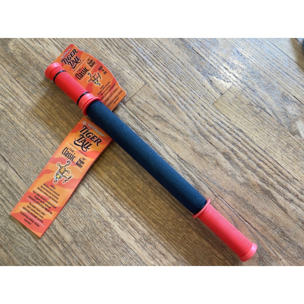 Tiger Tail Classic 18 Inch Handheld Foam Roller Muscle Massage Stick Orange
